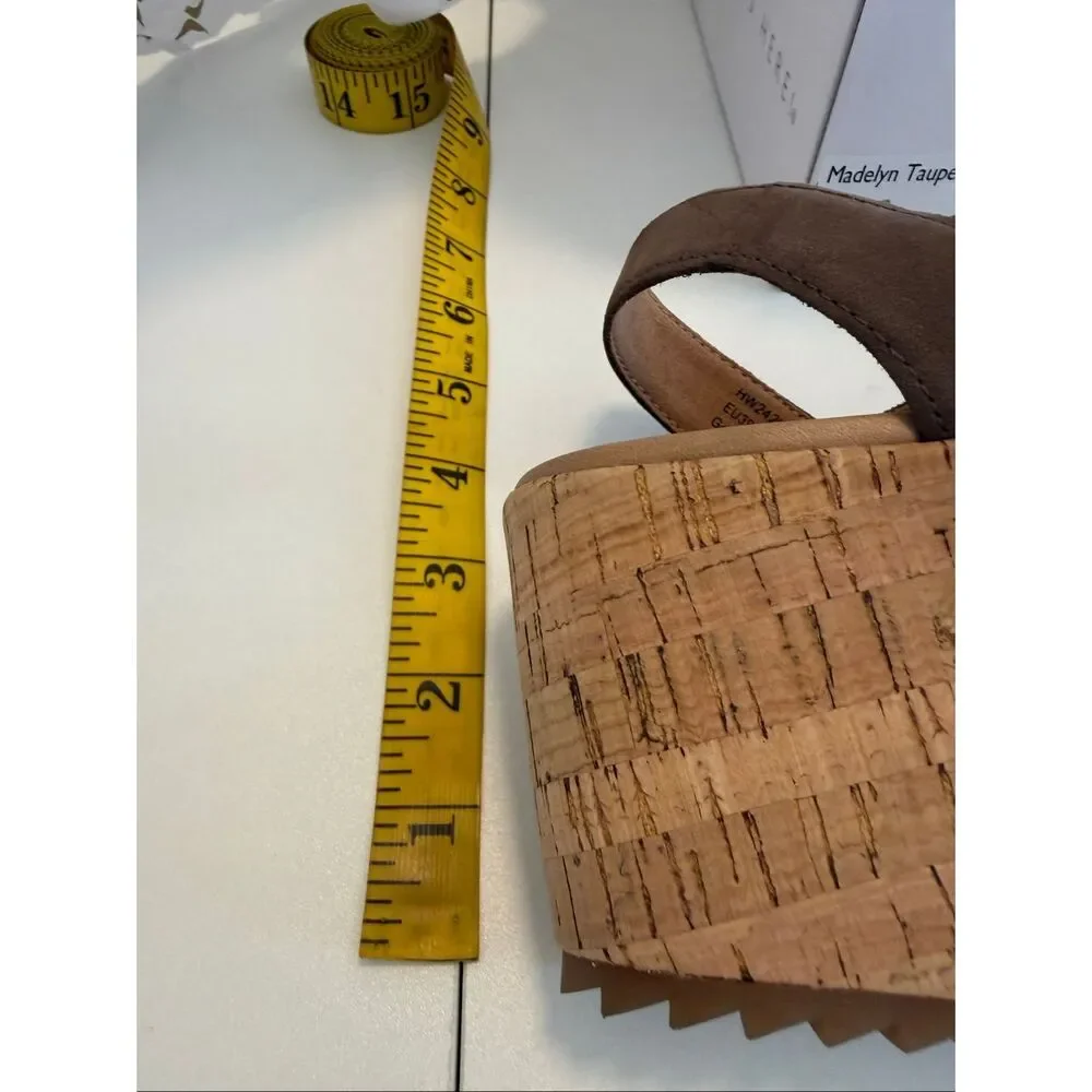 NEW Aetrex Madelyn Quarter Strap Wedge Sandal in Taupe Multi Leather Summer - Picture 9 of 12